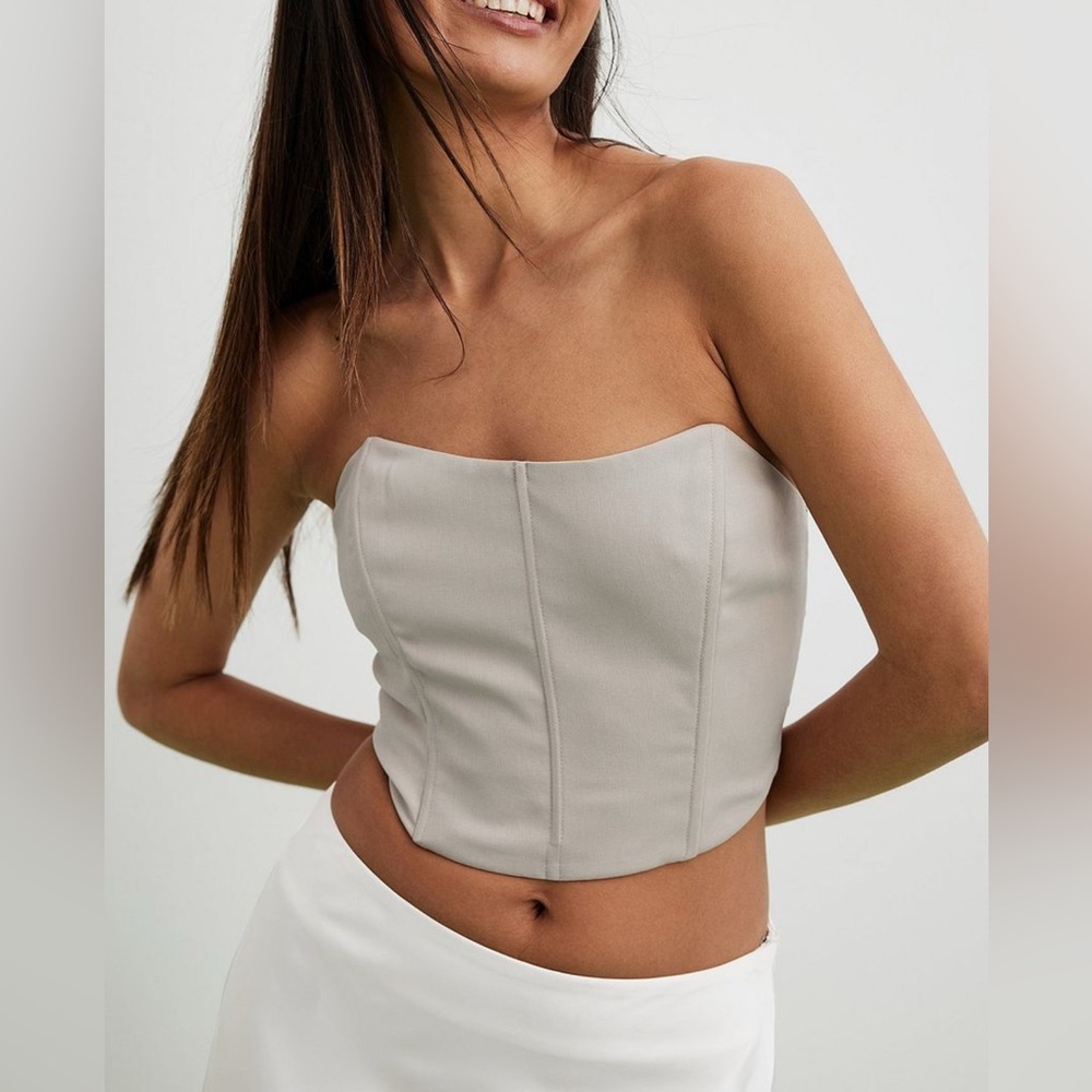 Smock Back White Corset Top